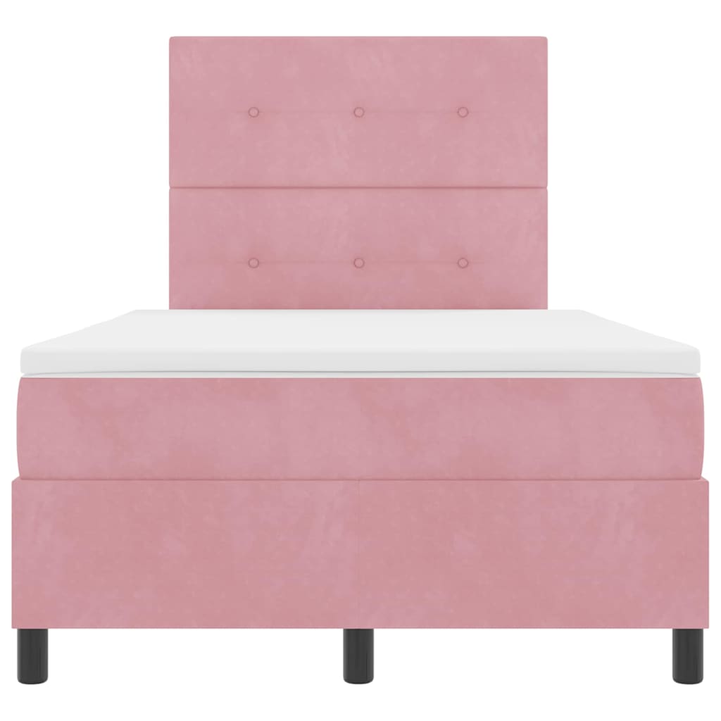LED Box Spring Bed met matras Roze 120 x 200 cm Fluweel is nu te koop bij PeponiXL, paradijselijk wonen!