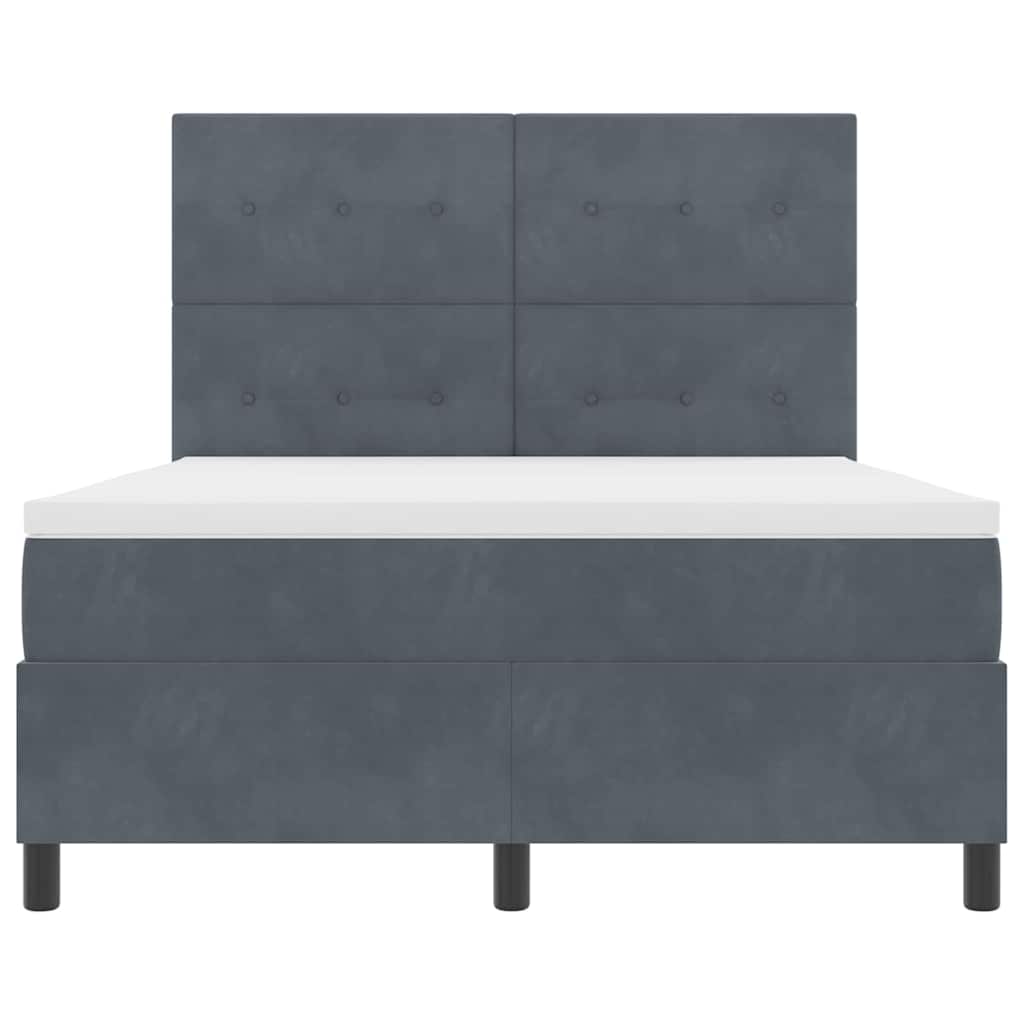 LED Box Spring Bed met matras Donkergrijs 140 x 190 cm Fluweel is nu te koop bij PeponiXL, paradijselijk wonen!