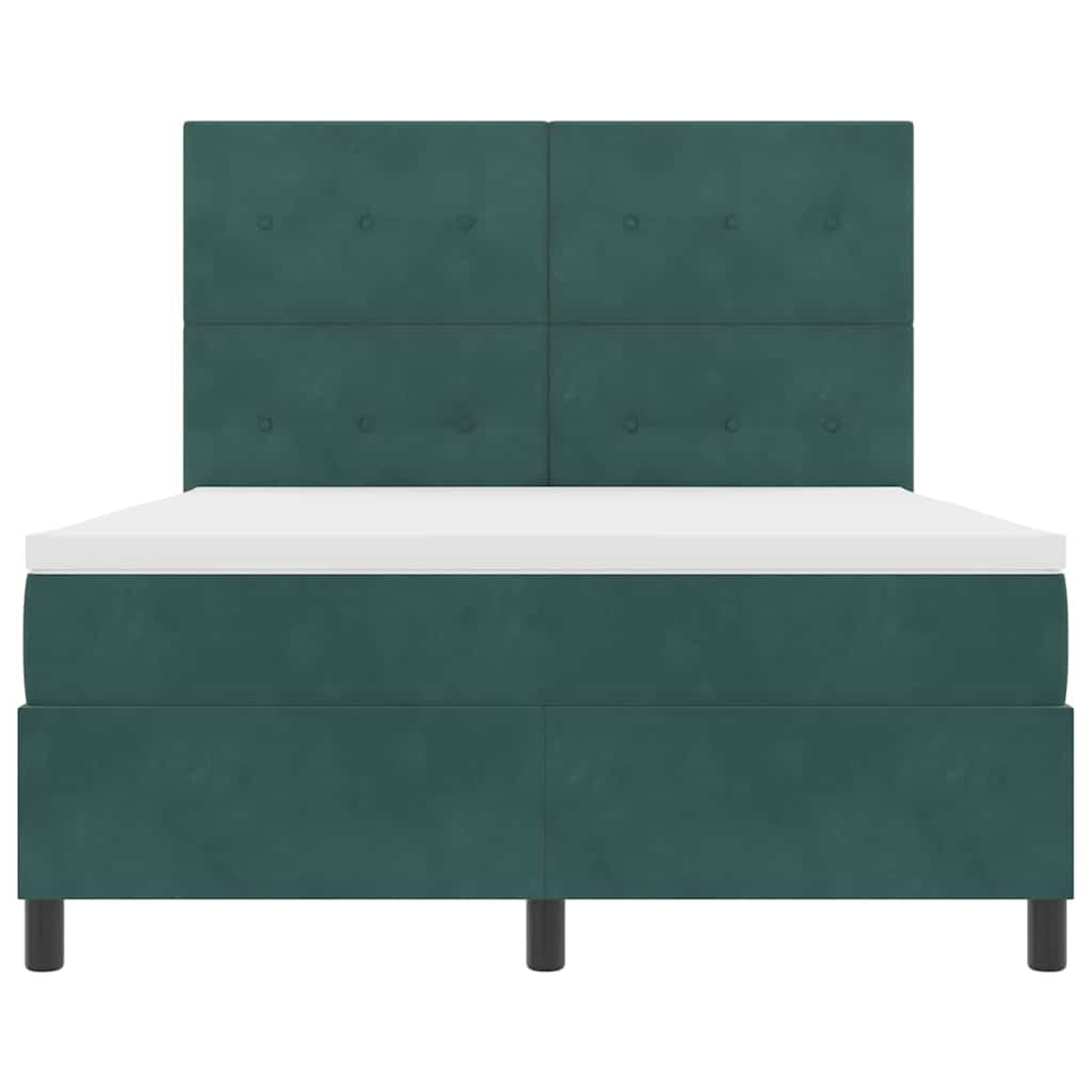 LED Box Spring Bed met matras Donkergroen 140 x 190 cm Fluweel is nu te koop bij PeponiXL, paradijselijk wonen!