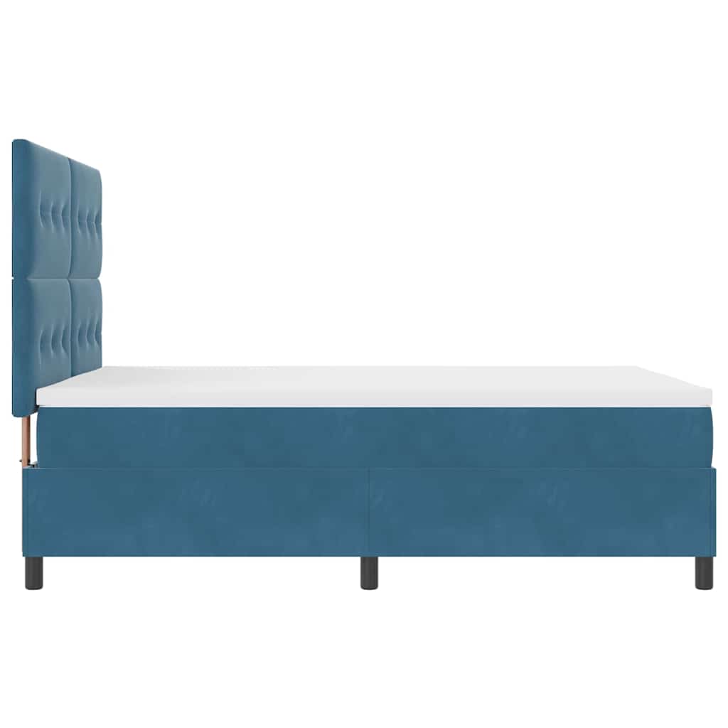 LED Box Spring Bed met matras Donkerblauw 140 x 190 cm Fluweel is nu te koop bij PeponiXL, paradijselijk wonen!
