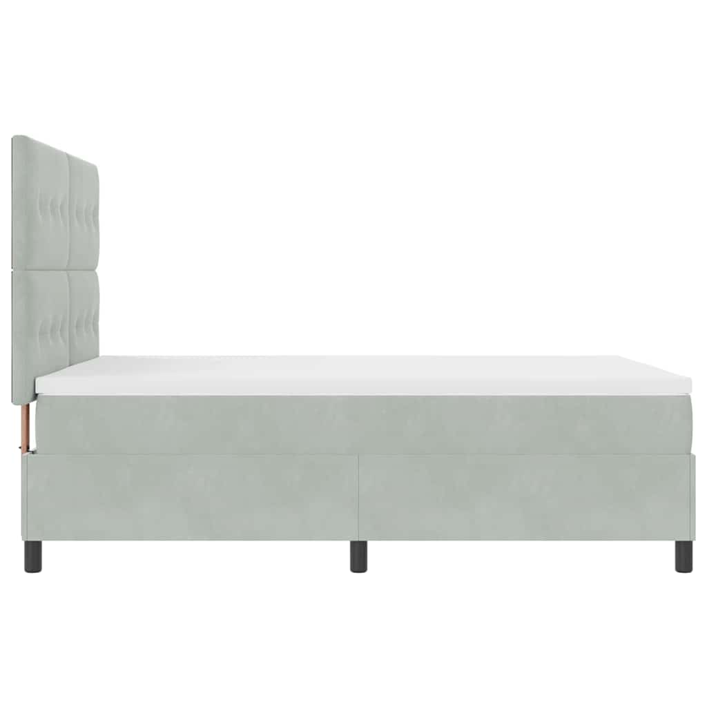 LED Box Spring Bed met matras Lichtgrijs 140 x 200 cm Fluweel is nu te koop bij PeponiXL, paradijselijk wonen!