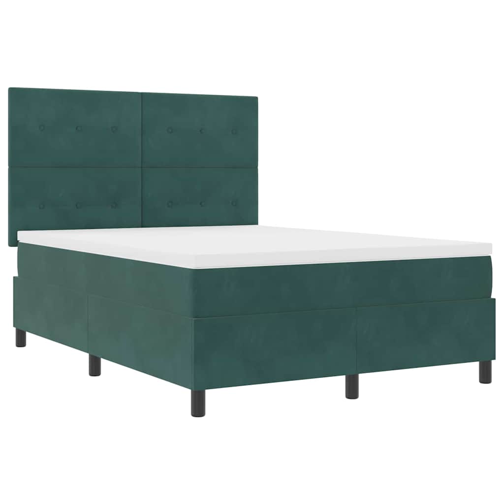 LED Box Spring Bed met matras Donkergroen 140 x 200 cm Fluweel is nu te koop bij PeponiXL, paradijselijk wonen!