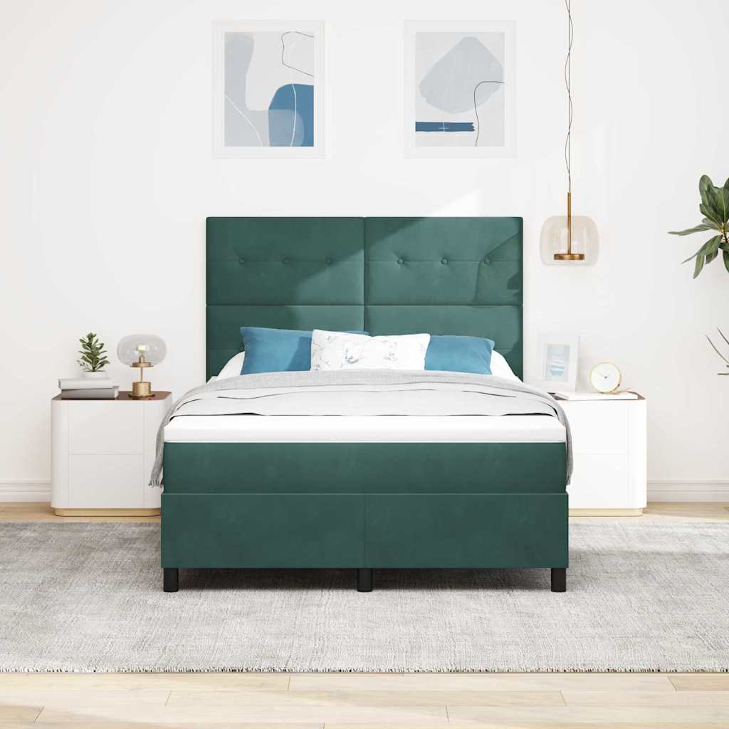 LED Box Spring Bed met matras Donkergroen 160 x 200 cm Fluweel is nu te koop bij PeponiXL, paradijselijk wonen!