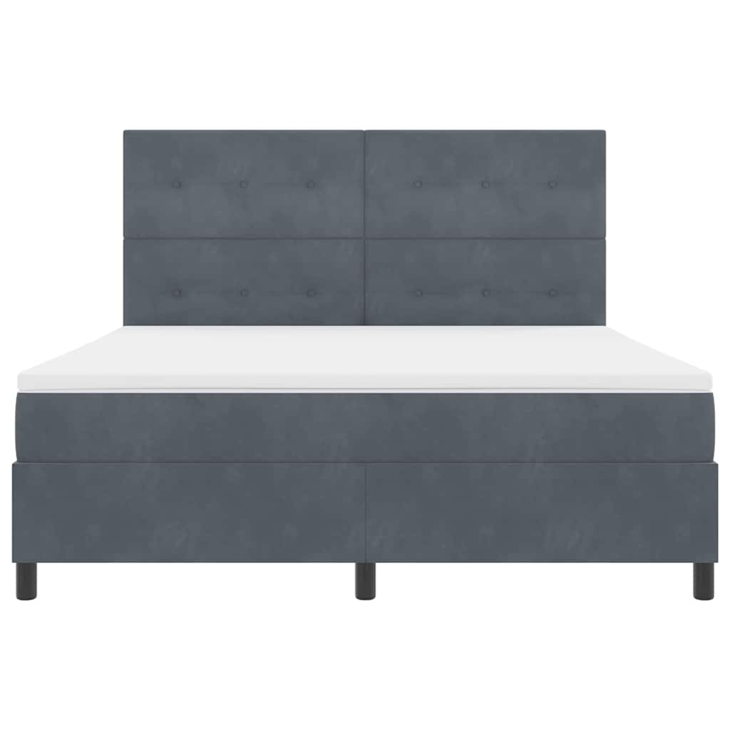 LED Box Spring Bed met matras Donkergrijs 180 x 200 cm Fluweel is nu te koop bij PeponiXL, paradijselijk wonen!