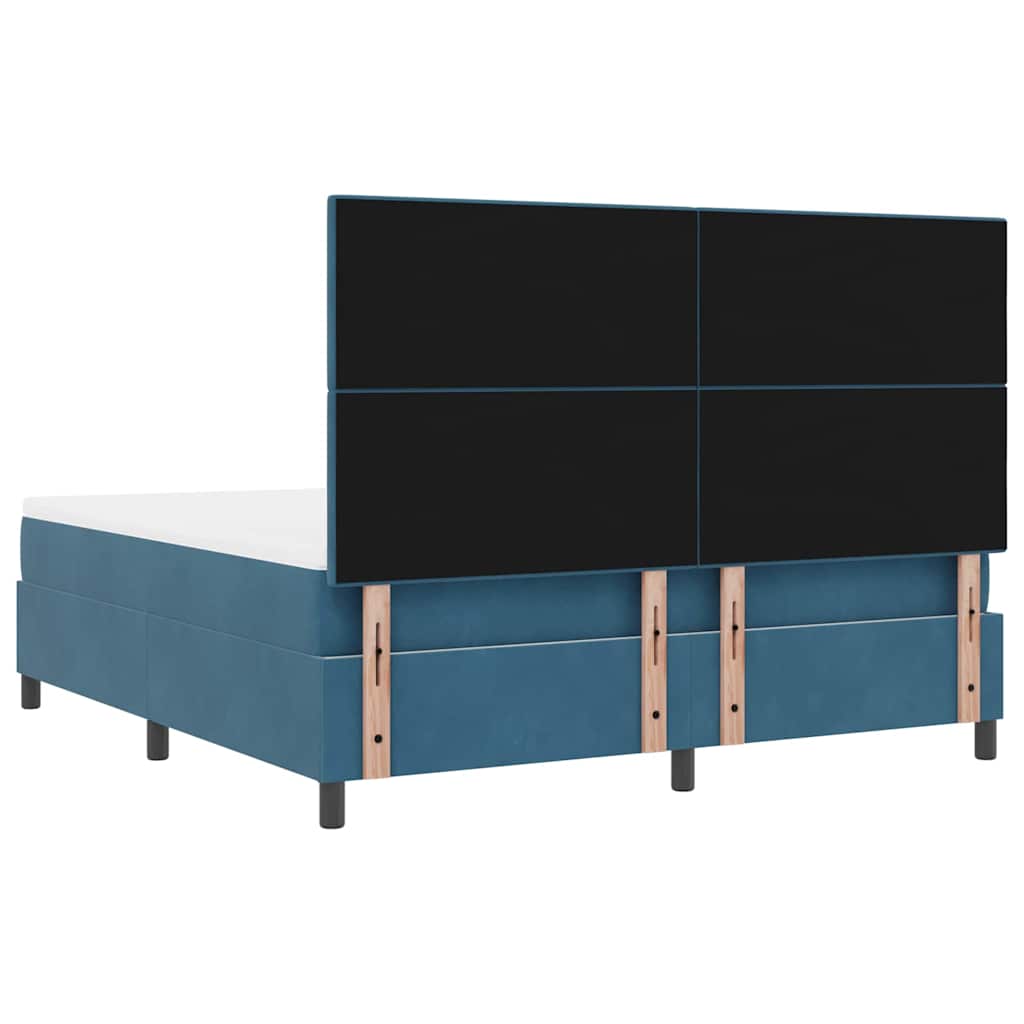 LED Box Spring Bed met matras Donkerblauw 180 x 200 cm Fluweel is nu te koop bij PeponiXL, paradijselijk wonen!