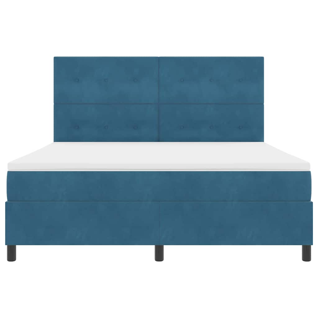 LED Box Spring Bed met matras Donkerblauw 180 x 200 cm Fluweel is nu te koop bij PeponiXL, paradijselijk wonen!