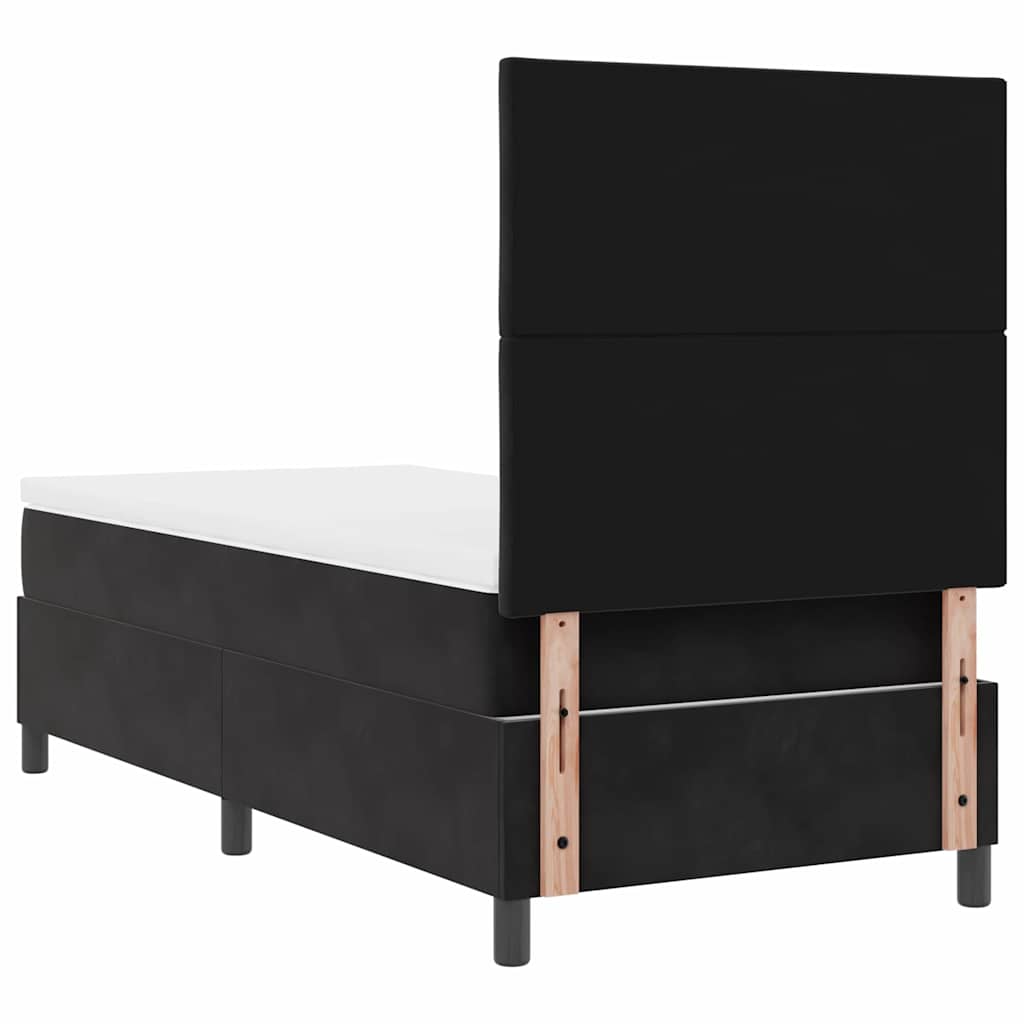 LED Box Spring Bed met matras Zwart 100 x 200 cm Fluweel is nu te koop bij PeponiXL, paradijselijk wonen!