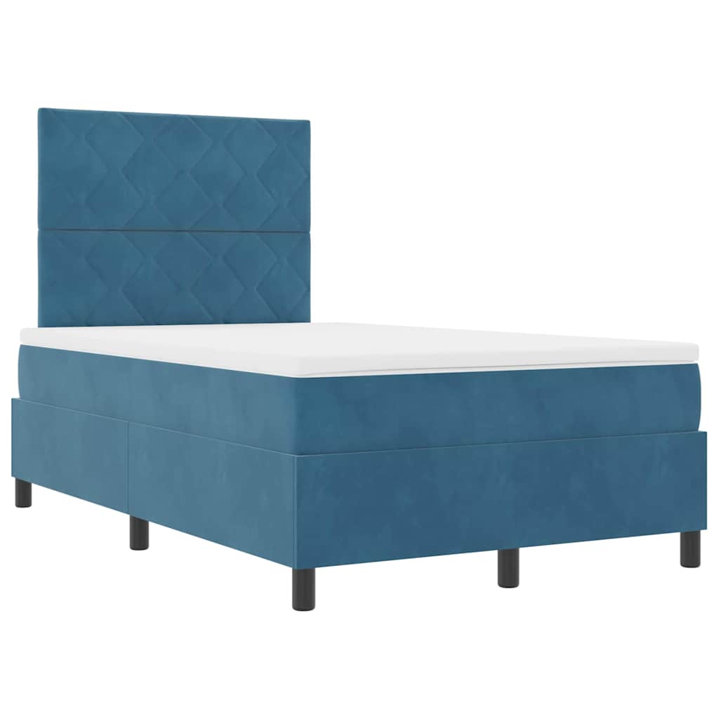 LED Box Spring Bed Donkerblauw 120 x 200 cm Fluweel is nu te koop bij PeponiXL, paradijselijk wonen!