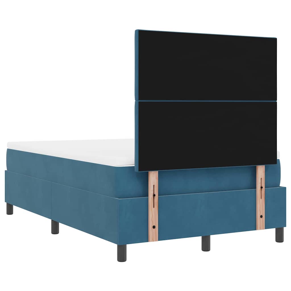 LED Box Spring Bed Donkerblauw 120 x 200 cm Fluweel is nu te koop bij PeponiXL, paradijselijk wonen!