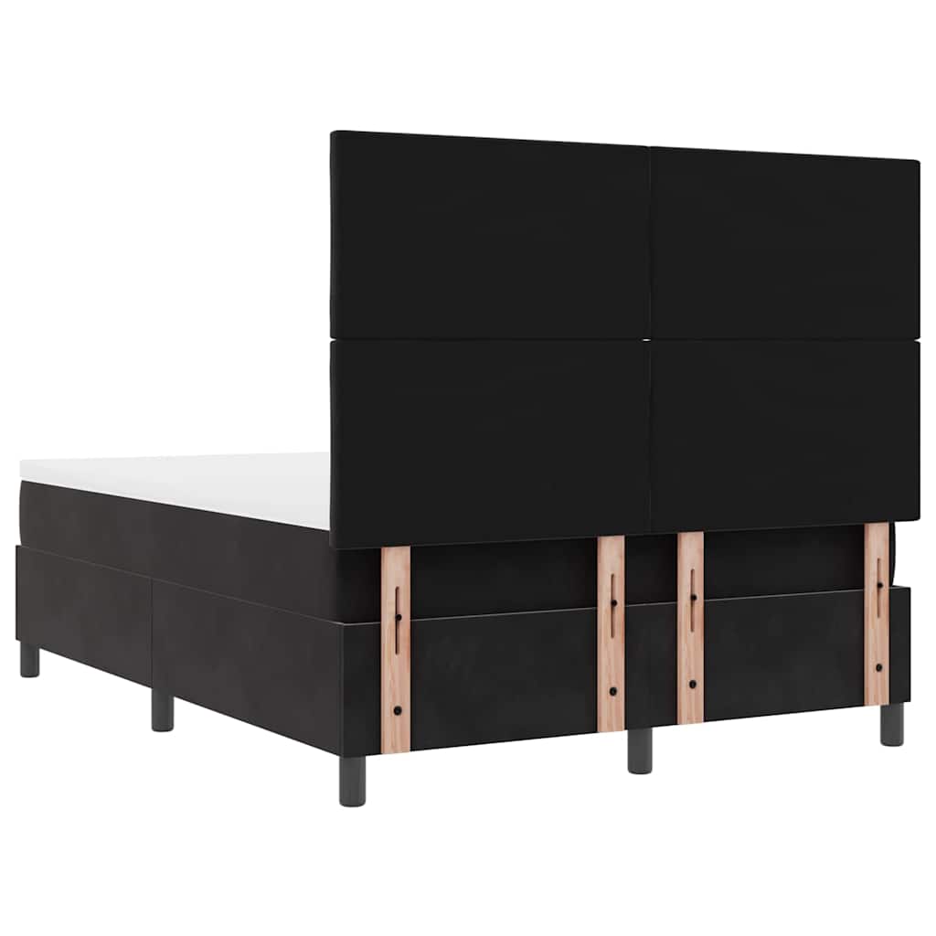 LED Box Spring Bed met matras Zwart 140 x 190 cm Fluweel is nu te koop bij PeponiXL, paradijselijk wonen!