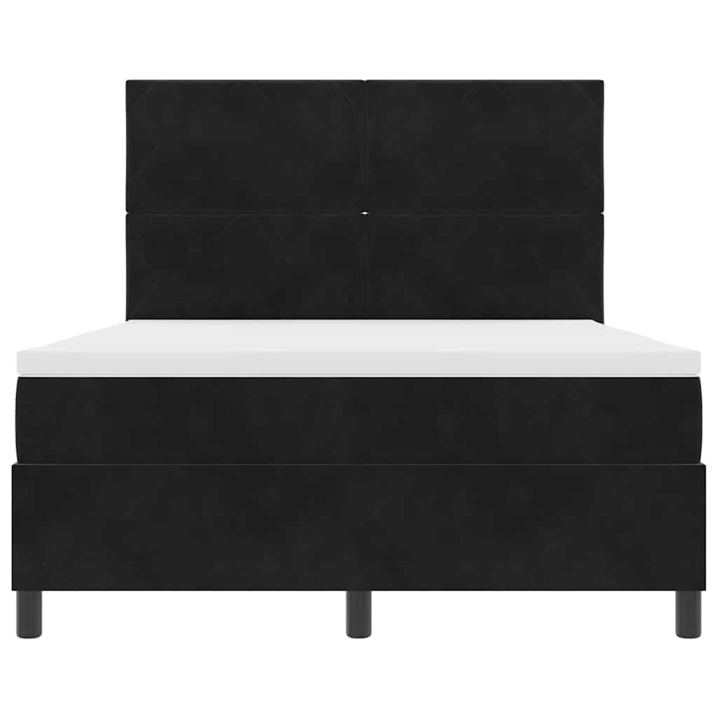 LED Box Spring Bed met matras Zwart 140 x 190 cm Fluweel is nu te koop bij PeponiXL, paradijselijk wonen!