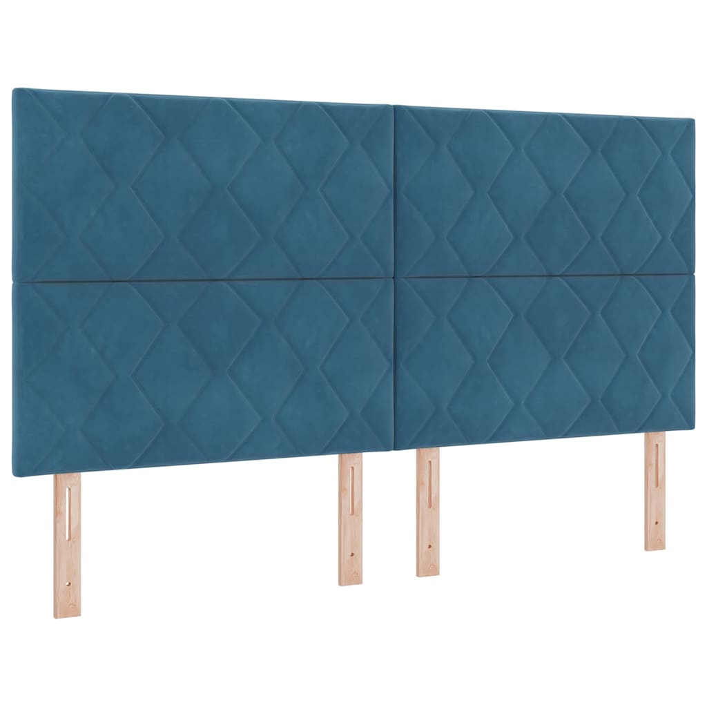 LED Box Spring Bed met matras Donkerblauw 180 x 200 cm Fluweel is nu te koop bij PeponiXL, paradijselijk wonen!