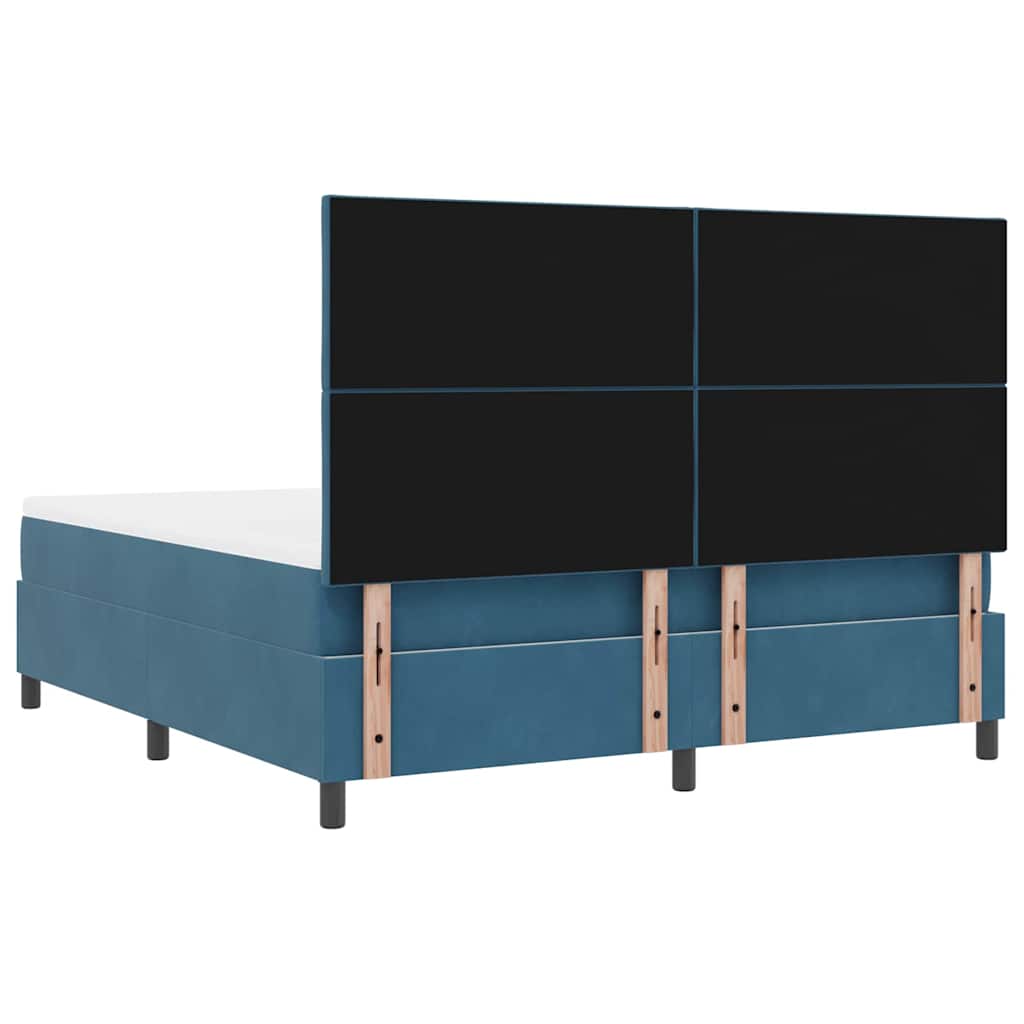 LED Box Spring Bed met matras Donkerblauw 180 x 200 cm Fluweel is nu te koop bij PeponiXL, paradijselijk wonen!