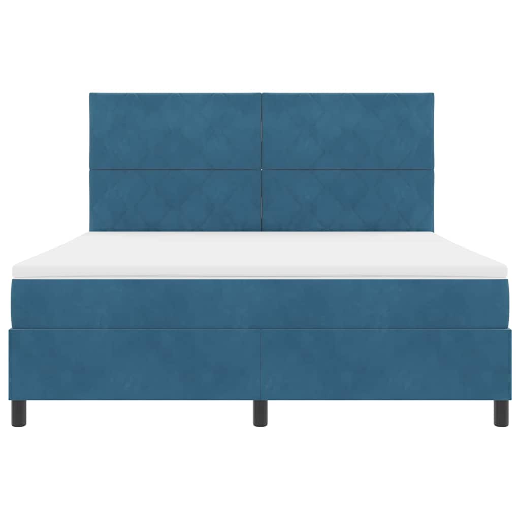 LED Box Spring Bed met matras Donkerblauw 180 x 200 cm Fluweel is nu te koop bij PeponiXL, paradijselijk wonen!