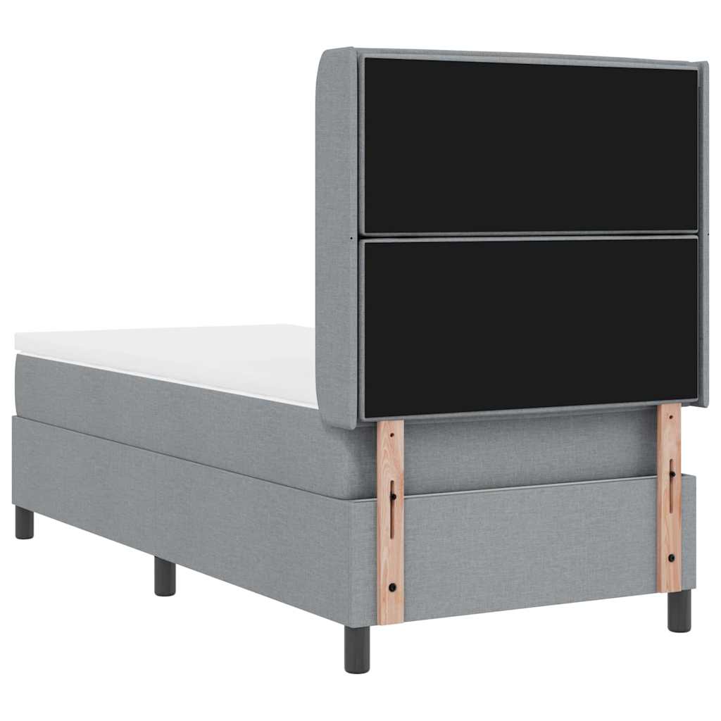 LED Box Spring Bed met matras Lichtgrijs 80 x 200 cm Stof is nu te koop bij PeponiXL, paradijselijk wonen!
