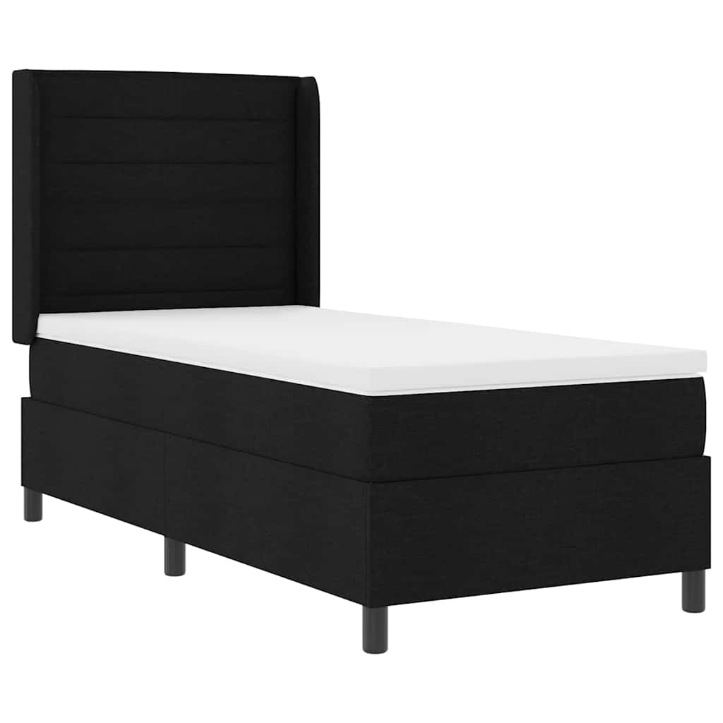 LED Box Spring Bed met hoofdeinde Zwart 80 x 200 cm Stof is nu te koop bij PeponiXL, paradijselijk wonen!