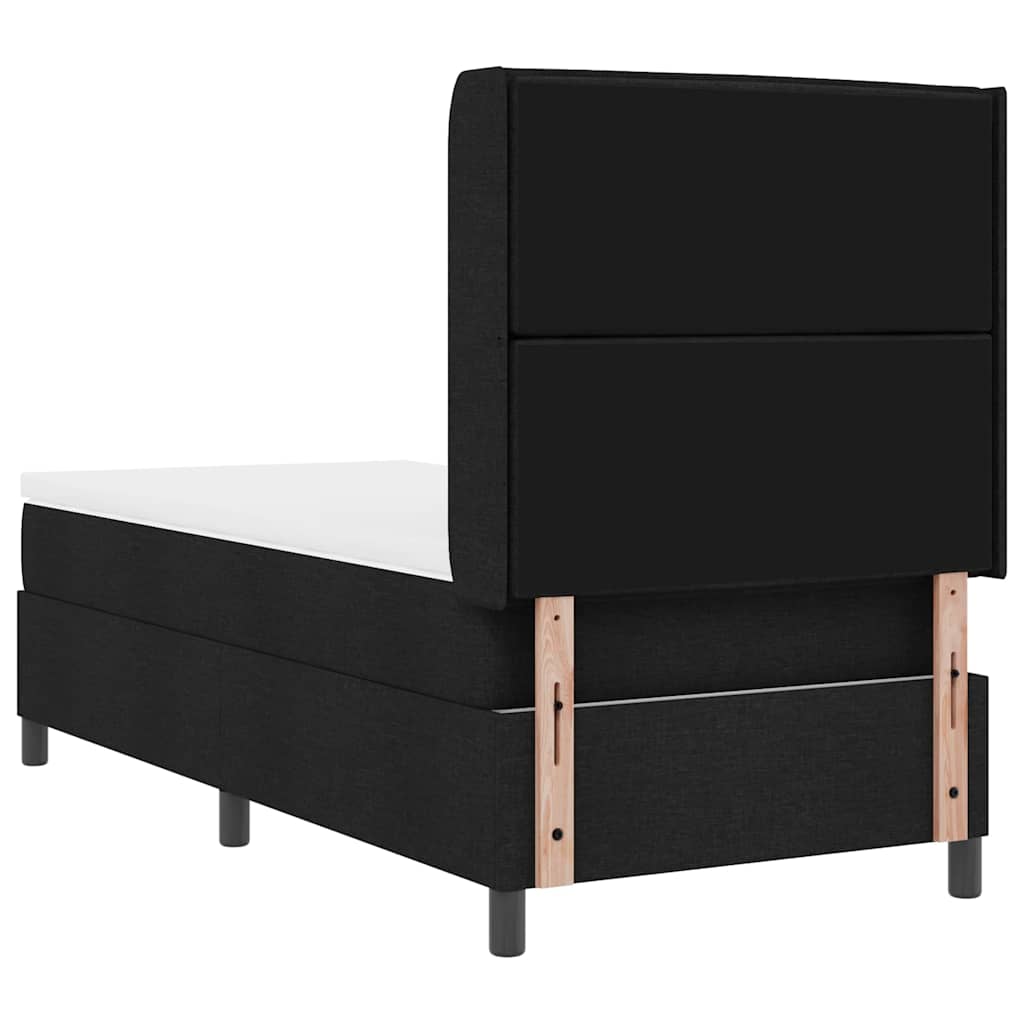 LED Box Spring Bed met hoofdeinde Zwart 80 x 200 cm Stof is nu te koop bij PeponiXL, paradijselijk wonen!
