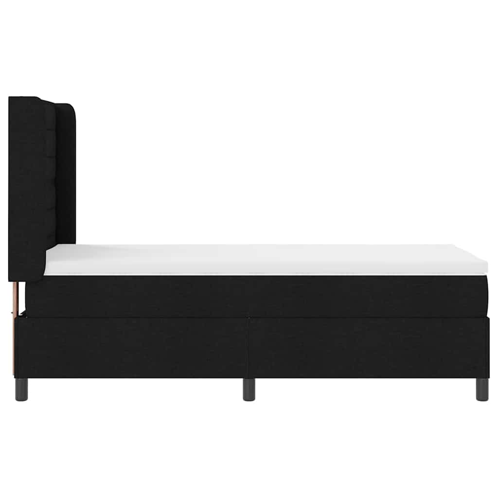 LED Box Spring Bed met hoofdeinde Zwart 80 x 200 cm Stof is nu te koop bij PeponiXL, paradijselijk wonen!
