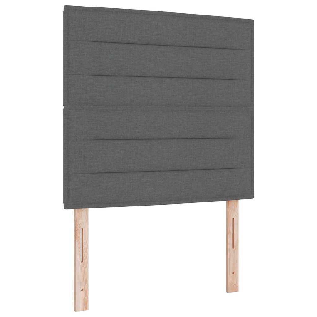 LED Box Spring Bed met matras Donkergrijs 90 x 190 cm Stof is nu te koop bij PeponiXL, paradijselijk wonen!