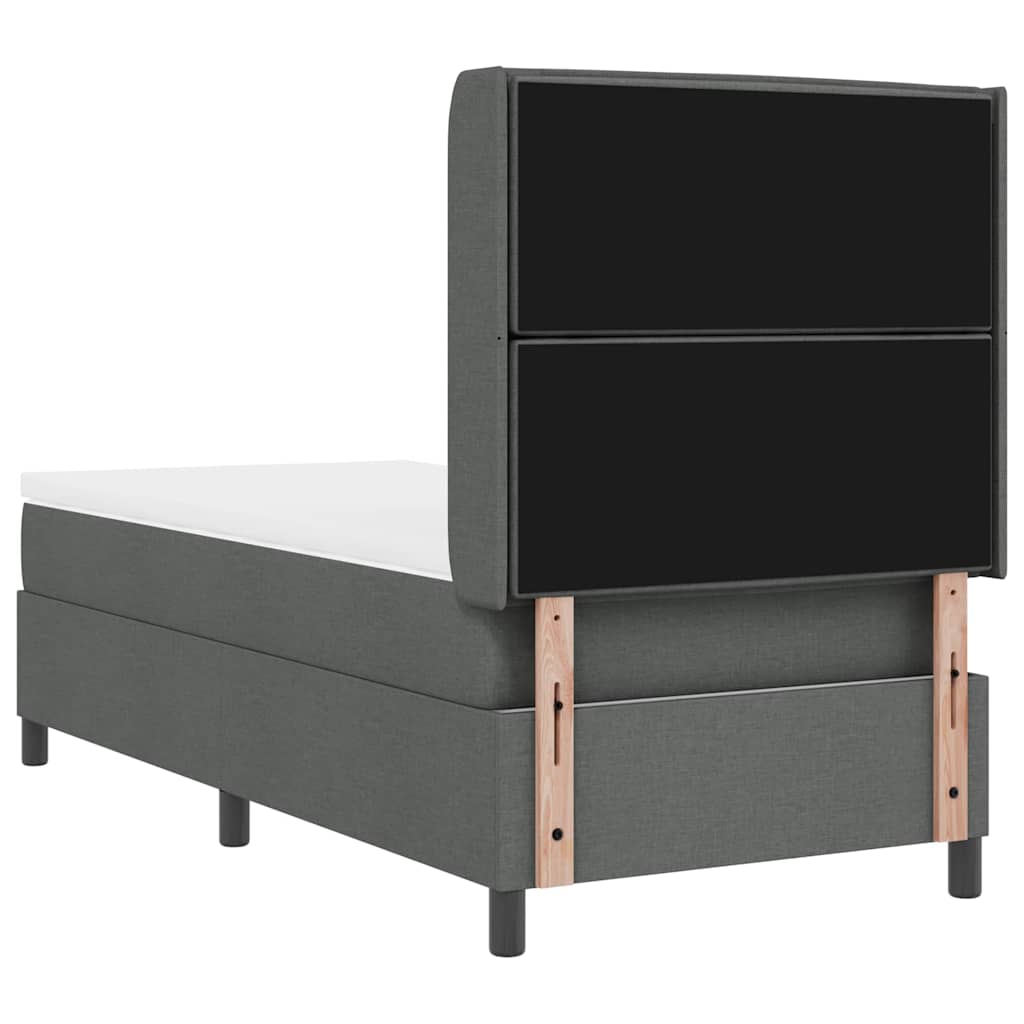 LED Box Spring Bed met matras Donkergrijs 90 x 190 cm Stof is nu te koop bij PeponiXL, paradijselijk wonen!