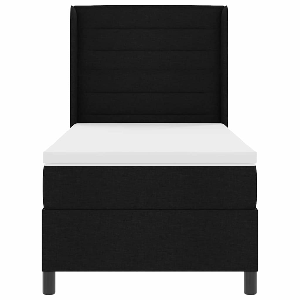 LED Box Spring Bed met matras Zwart 90 x 190 cm Stof is nu te koop bij PeponiXL, paradijselijk wonen!