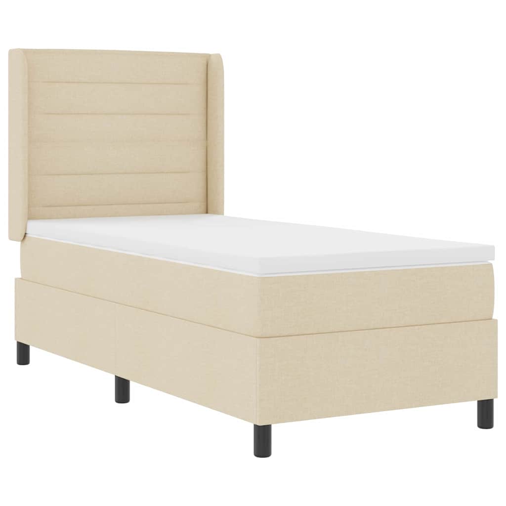 LED Box Spring Bed met matras Crème 90 x 190 cm Stof is nu te koop bij PeponiXL, paradijselijk wonen!