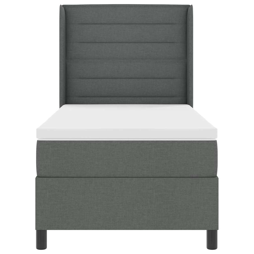 LED Box Spring Bed met matras Donkergrijs 90 x 200 cm Stof is nu te koop bij PeponiXL, paradijselijk wonen!
