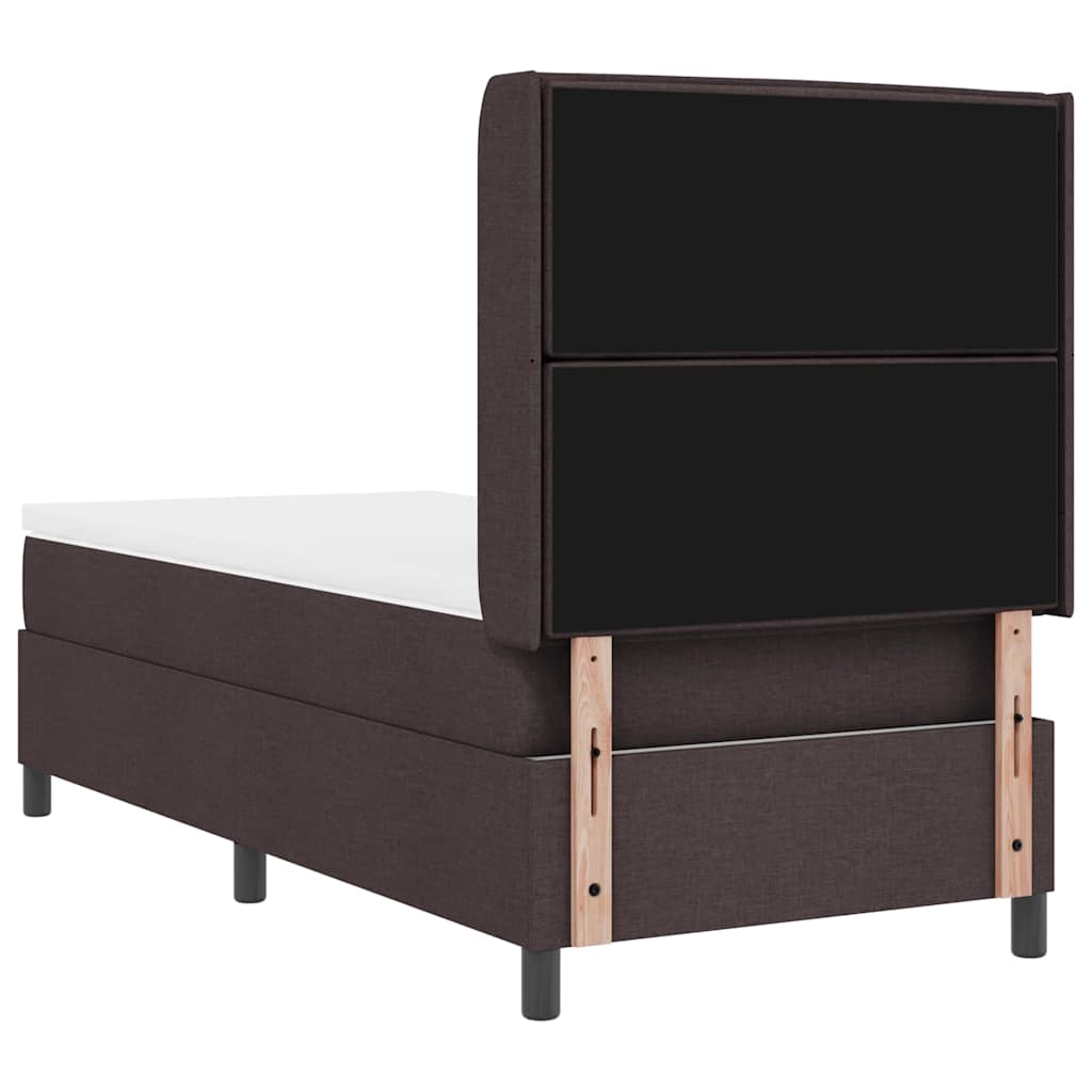 LED Box Spring Bed met matras Donkerbruin 90 x 200 cm Stof is nu te koop bij PeponiXL, paradijselijk wonen!