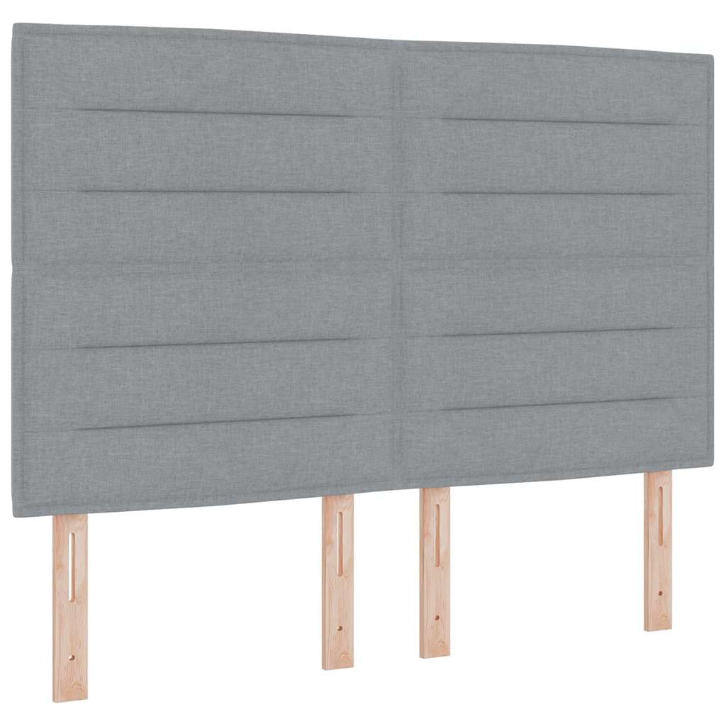 LED Box Spring Bed met matras Lichtgrijs 140 x 190 cm Stof is nu te koop bij PeponiXL, paradijselijk wonen!