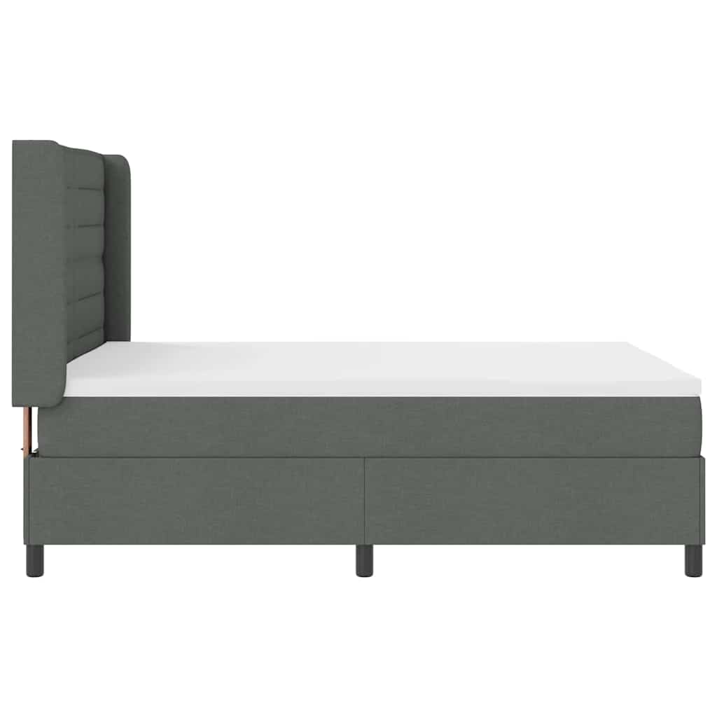 LED Box Spring Bed met matras Donkergrijs 140 x 190 cm Stof is nu te koop bij PeponiXL, paradijselijk wonen!