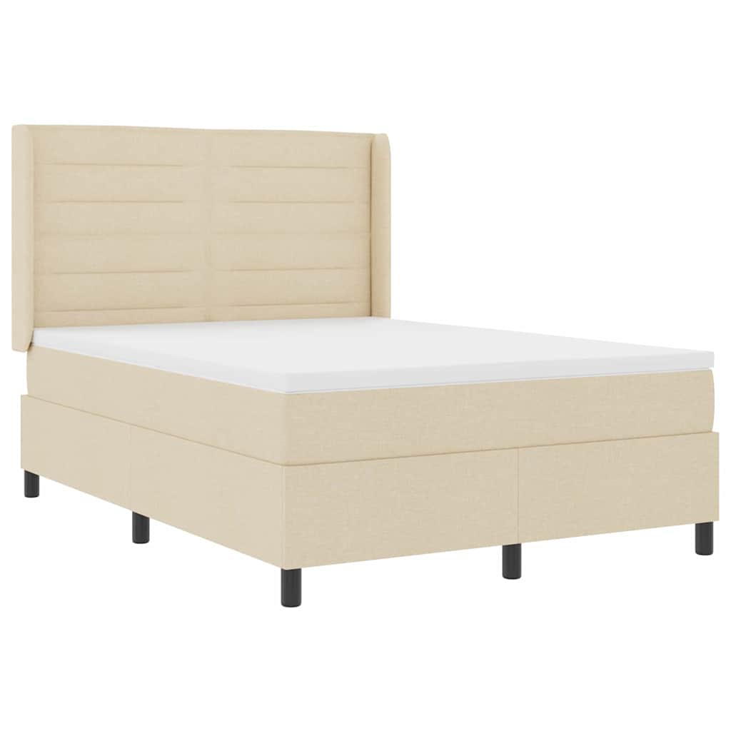 LED Box Spring Bed met matras Crème 140 x 190 cm Stof is nu te koop bij PeponiXL, paradijselijk wonen!