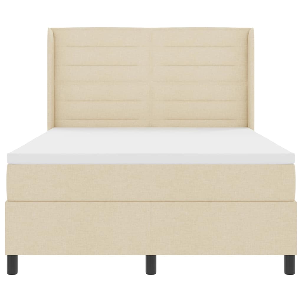 LED Box Spring Bed met matras Crème 140 x 190 cm Stof is nu te koop bij PeponiXL, paradijselijk wonen!