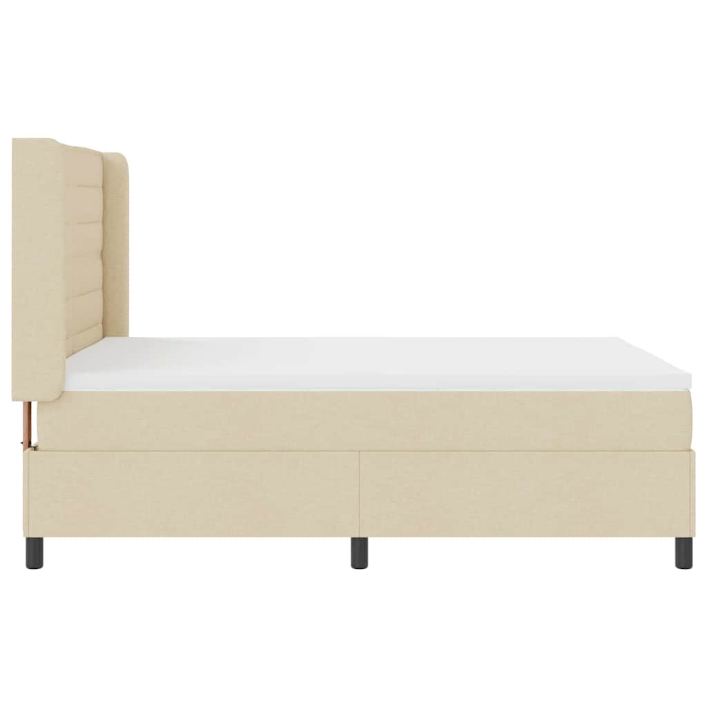 LED Box Spring Bed met matras Crème 140 x 190 cm Stof is nu te koop bij PeponiXL, paradijselijk wonen!