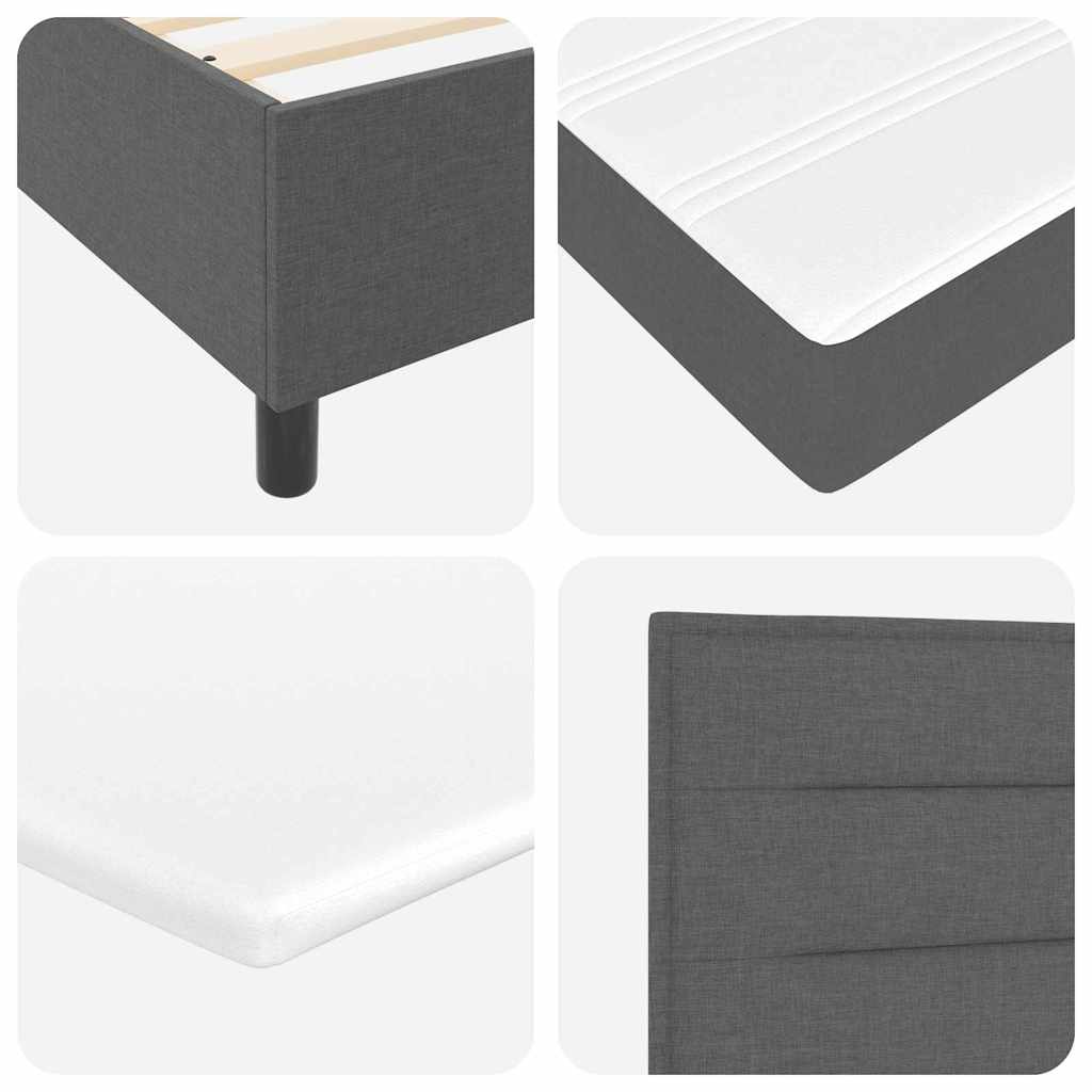 LED Box Spring Bed met matras Donkergrijs 180 x 200 cm Stof is nu te koop bij PeponiXL, paradijselijk wonen!