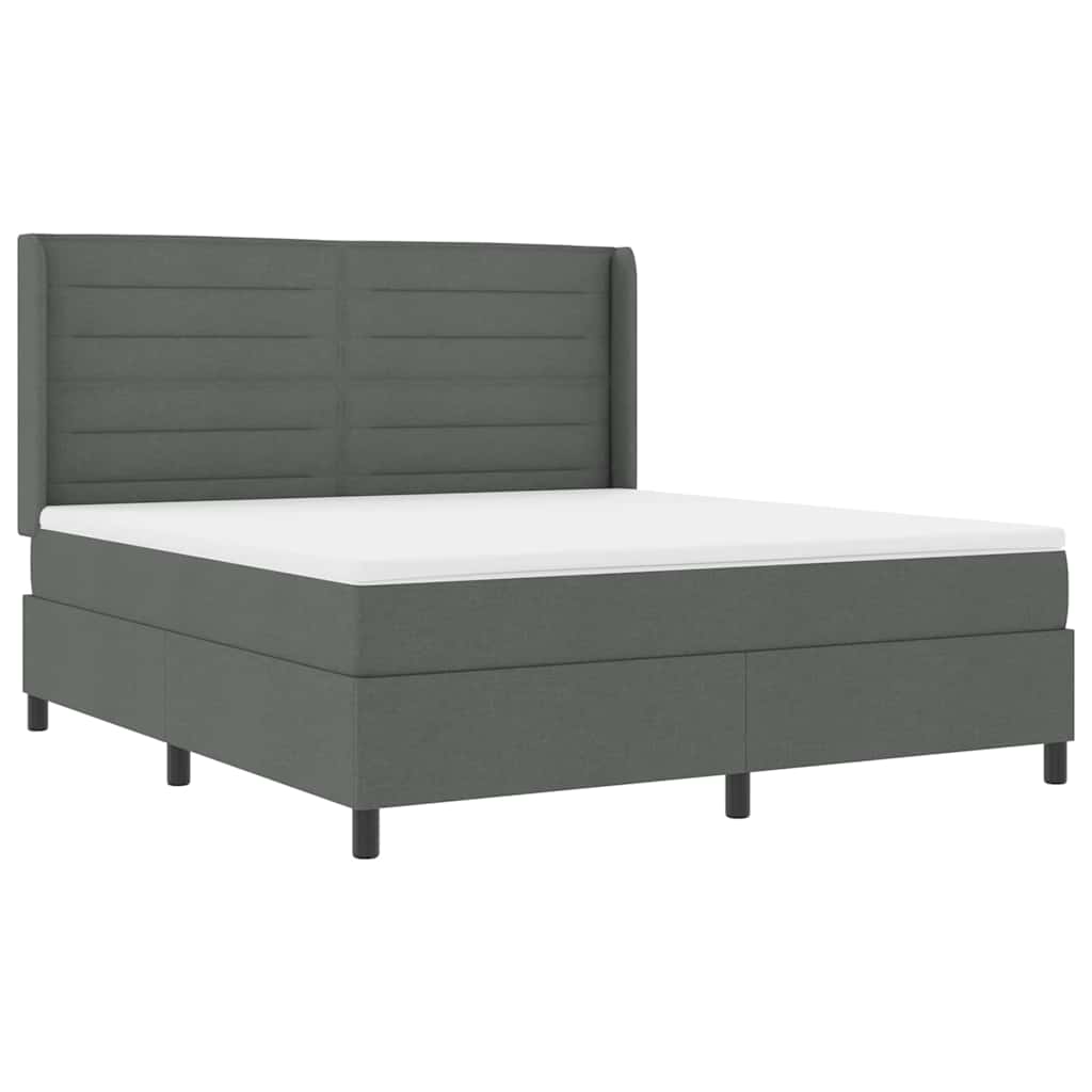 LED Box Spring Bed met matras Donkergrijs 180 x 200 cm Stof is nu te koop bij PeponiXL, paradijselijk wonen!