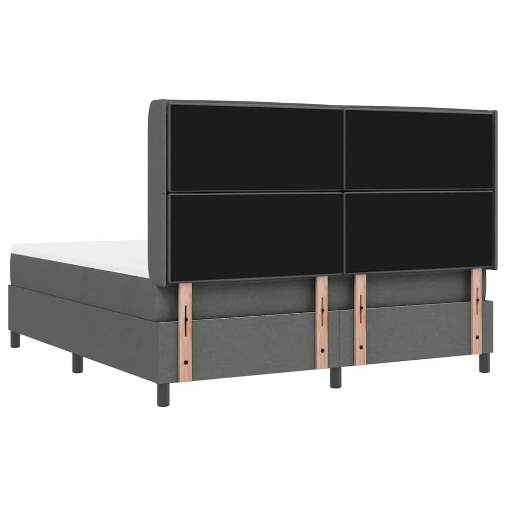 LED Box Spring Bed met matras Donkergrijs 180 x 200 cm Stof is nu te koop bij PeponiXL, paradijselijk wonen!