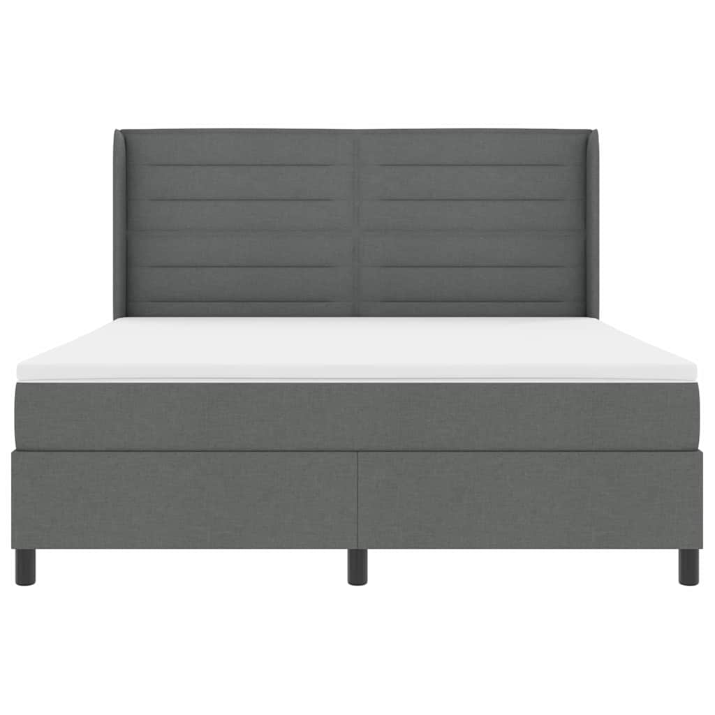 LED Box Spring Bed met matras Donkergrijs 180 x 200 cm Stof is nu te koop bij PeponiXL, paradijselijk wonen!