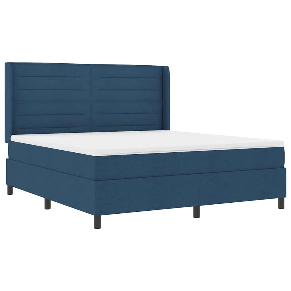 LED Box Spring Bed met matras Blauw 180 x 200 cm Stof is nu te koop bij PeponiXL, paradijselijk wonen!