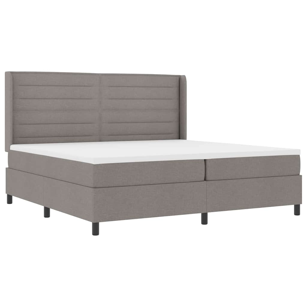 LED Box Spring Bed met matras Taupe 200 x 200 cm Stof is nu te koop bij PeponiXL, paradijselijk wonen!