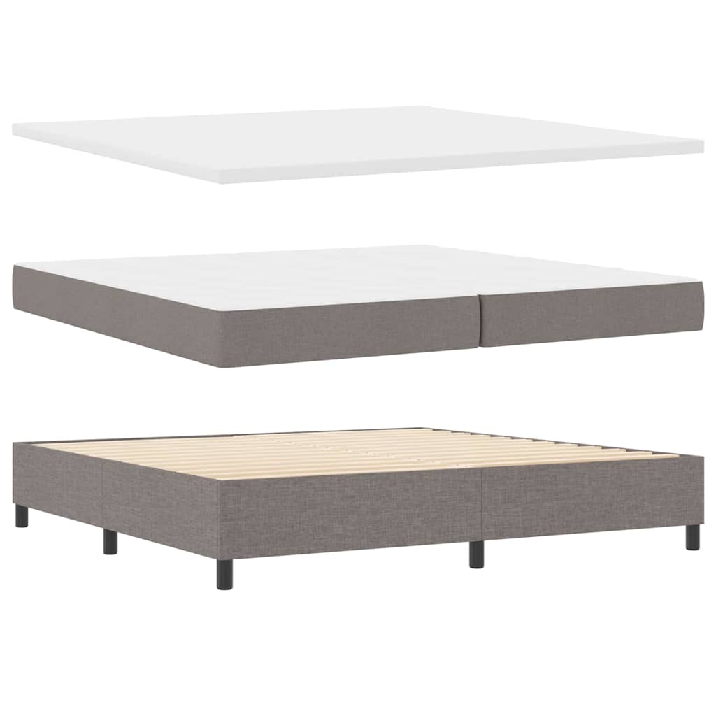 LED Box Spring Bed met matras Taupe 200 x 200 cm Stof is nu te koop bij PeponiXL, paradijselijk wonen!