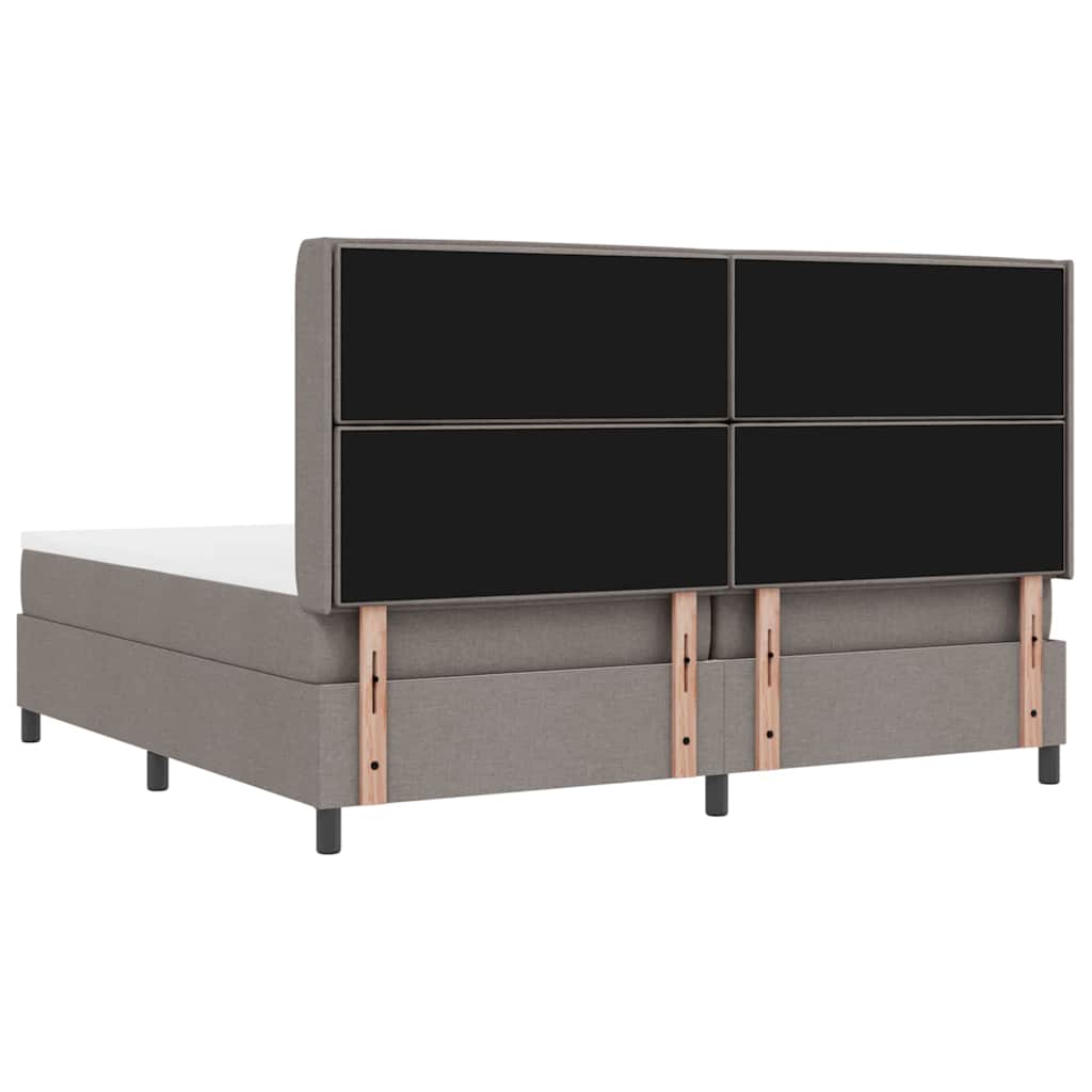 LED Box Spring Bed met matras Taupe 200 x 200 cm Stof is nu te koop bij PeponiXL, paradijselijk wonen!