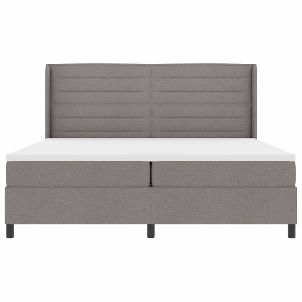 LED Box Spring Bed met matras Taupe 200 x 200 cm Stof is nu te koop bij PeponiXL, paradijselijk wonen!