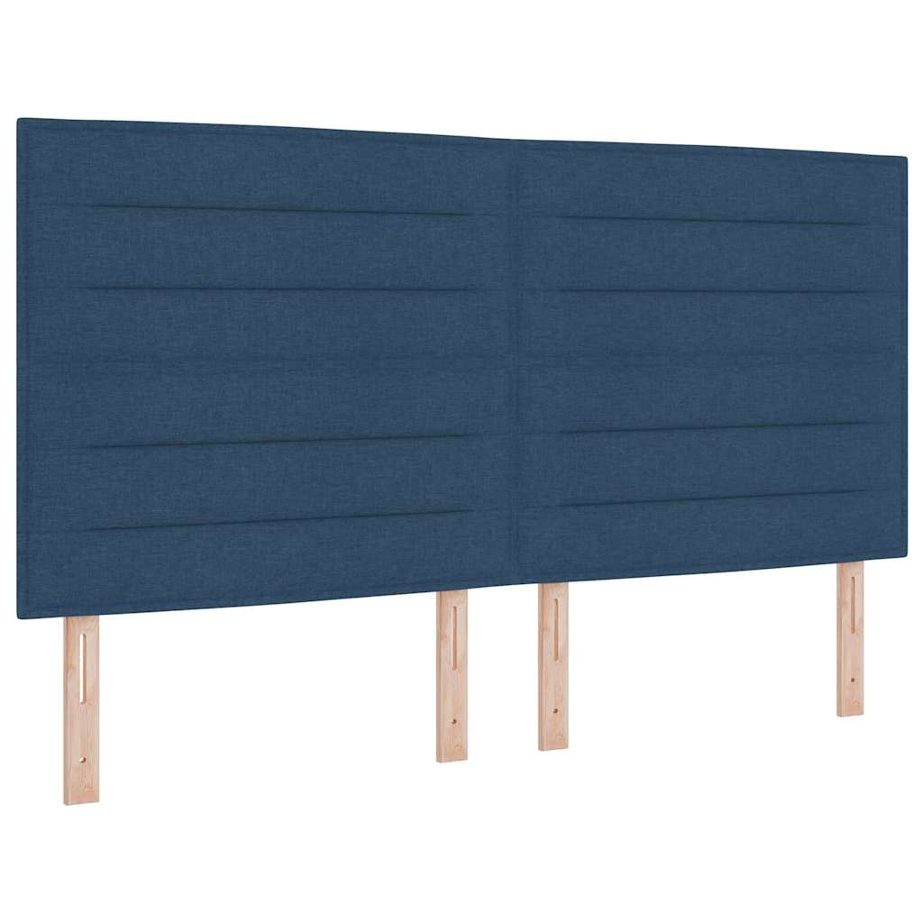 LED Box Spring Bed met matras Blauw 200 x 200 cm Stof is nu te koop bij PeponiXL, paradijselijk wonen!