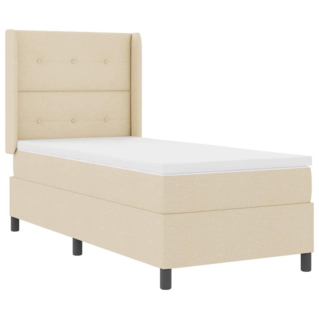 LED Box Spring Bed met matras Crème 80 x 200 cm Stof is nu te koop bij PeponiXL, paradijselijk wonen!