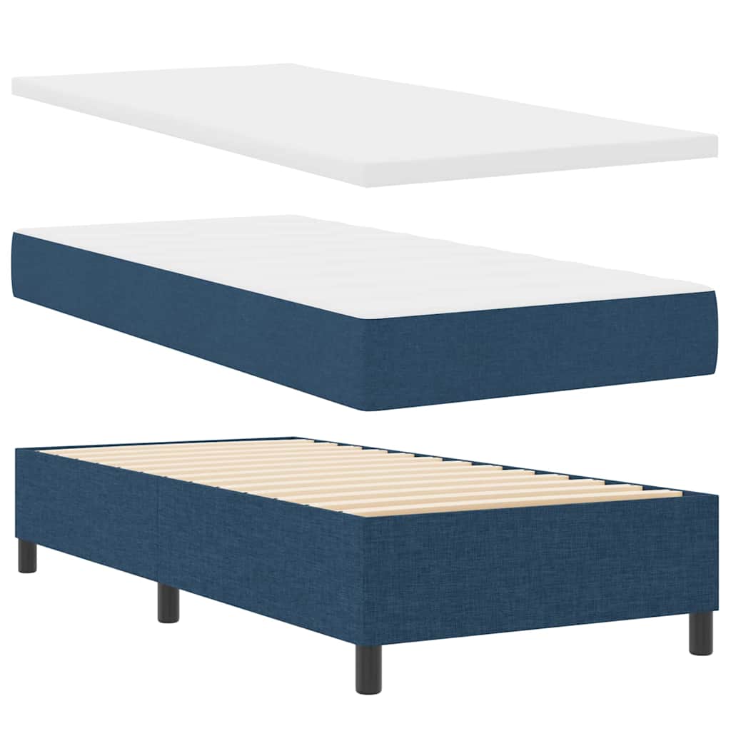LED Box Spring Bed met matras Blauw 80 x 200 cm Stof is nu te koop bij PeponiXL, paradijselijk wonen!