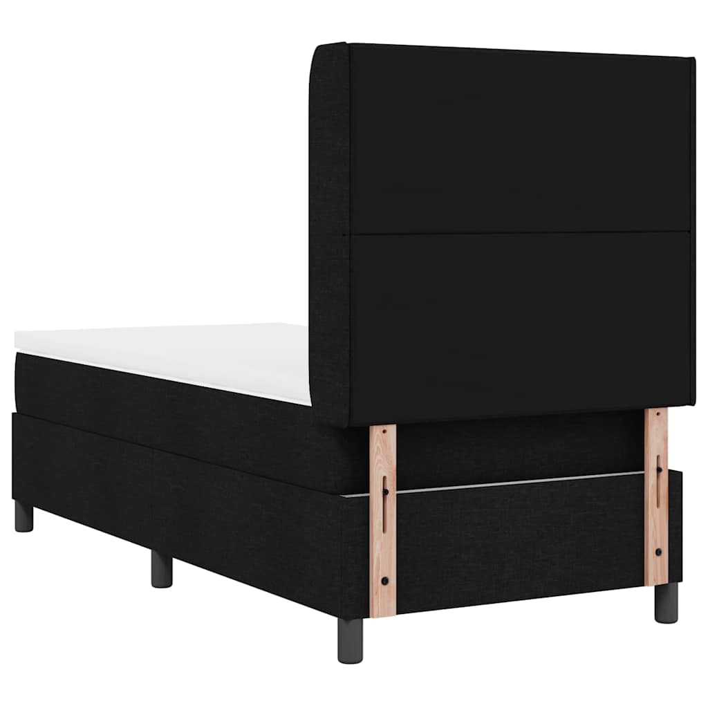 LED Box Spring Bed met matras Zwart 90 x 190 cm Stof is nu te koop bij PeponiXL, paradijselijk wonen!