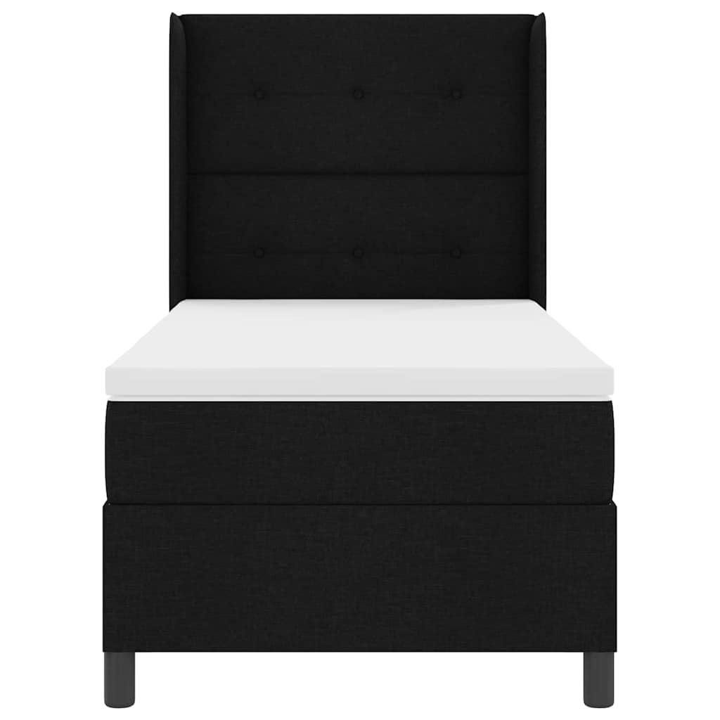 LED Box Spring Bed met matras Zwart 90 x 190 cm Stof is nu te koop bij PeponiXL, paradijselijk wonen!