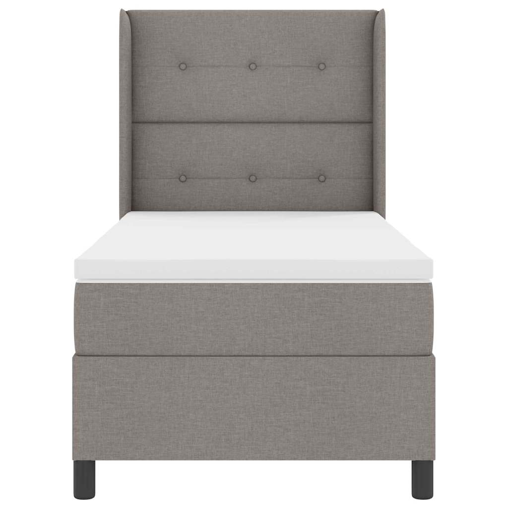 LED Box Spring Bed met matras Taupe 90 x 190 cm Stof is nu te koop bij PeponiXL, paradijselijk wonen!