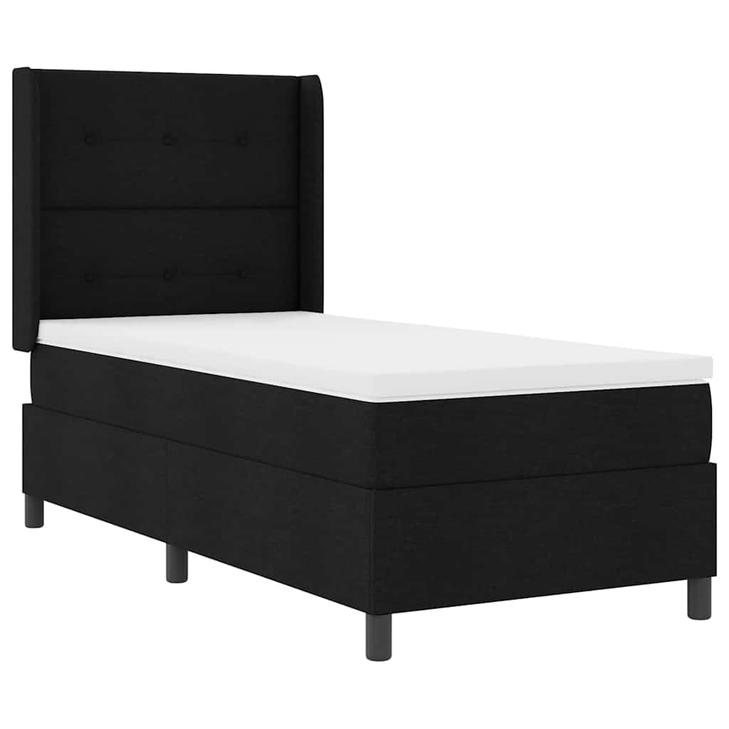LED Box Spring Bed met matras Zwart 90 x 200 cm Stof is nu te koop bij PeponiXL, paradijselijk wonen!