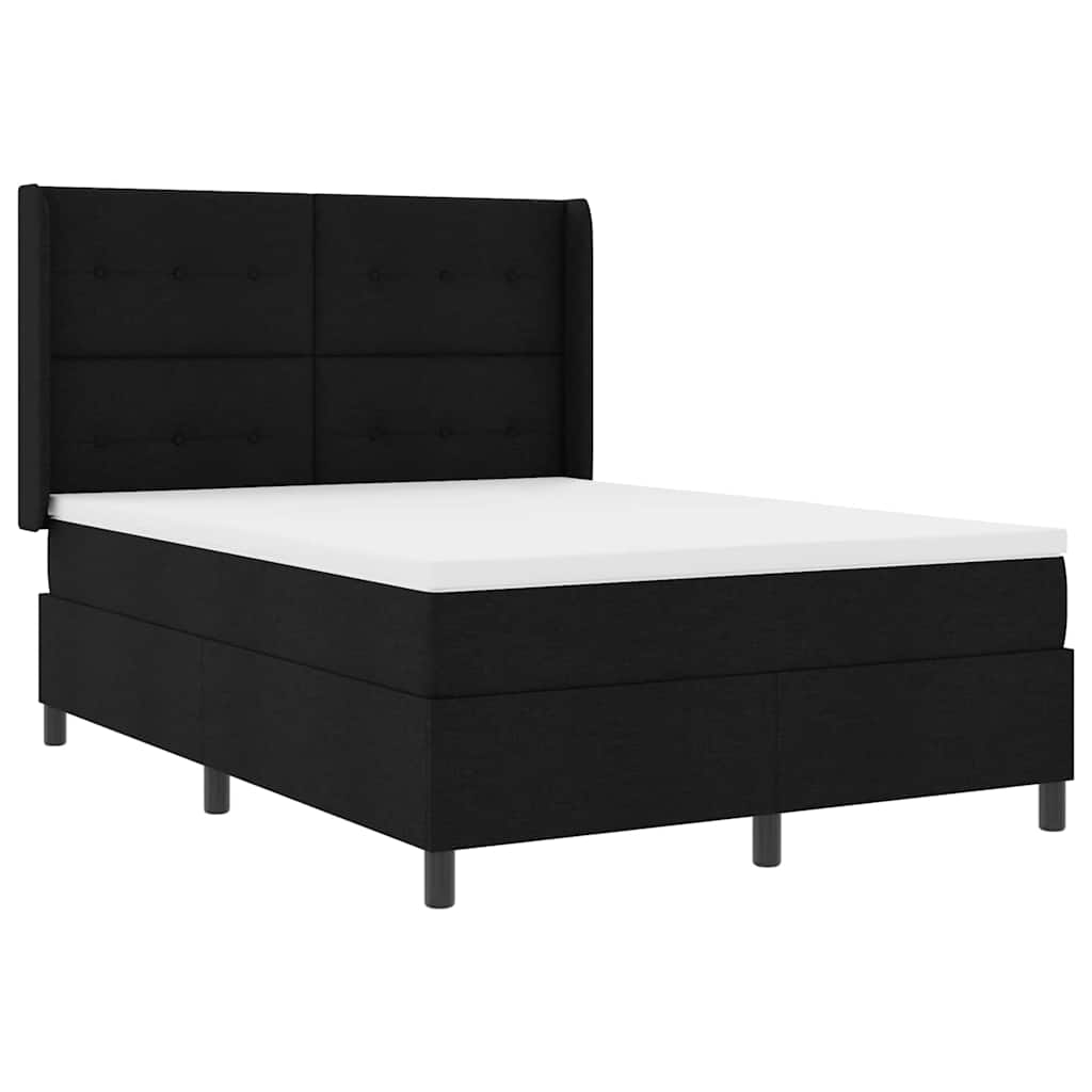 LED Box Spring Bed met matras Zwart 140 x 190 cm Stof is nu te koop bij PeponiXL, paradijselijk wonen!